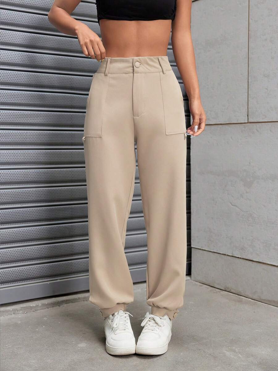 Women Pants - 米色 - 查看 1
