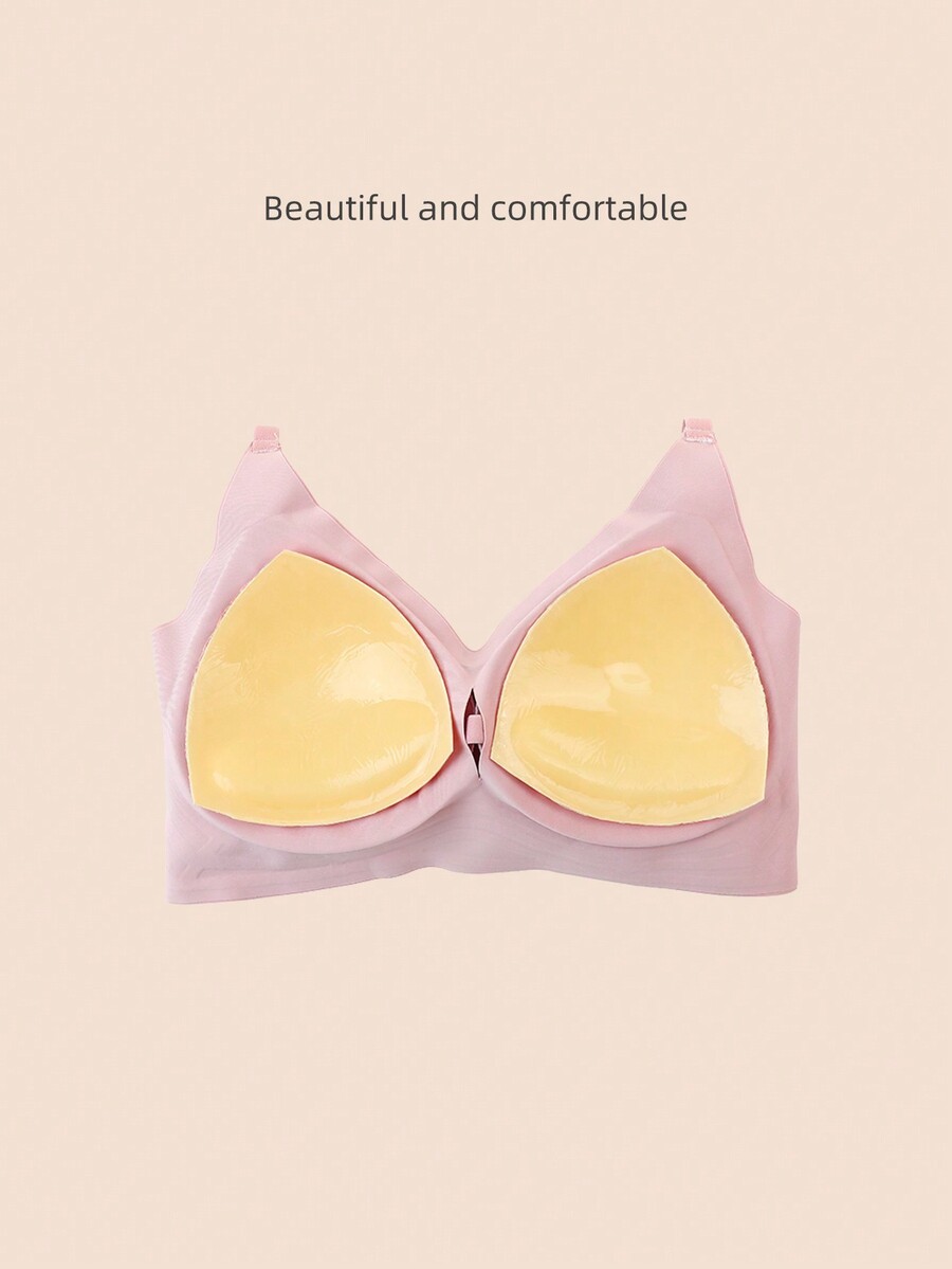 1Pair Triangle Shaped Thickened Silicon Push Up Bra Pads With Double