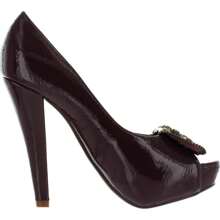 Womens Decorative Zipper Rhinestone Platform Pumps