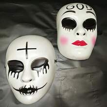 1入組-2024時裝新款驚悚面具-人類清除計劃主題面具-創意3D模擬鬼臉派對面具|裝扮面具，適用於男女|適用於酒吧/舞會/節日派對，為氣氛帶來活力 - 彩色 - 查看 4