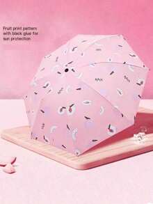 Fruit Umbrella Mini Pocket Lightweight Windproof Durable Folding Portable Sunscreen Umbrella - Pink - View 1