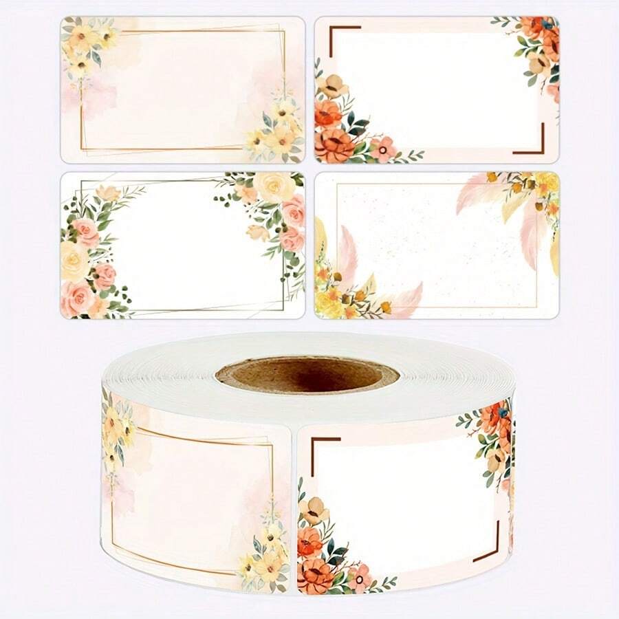 250入組花卉名稱標籤廚房空白手寫日期貼紙冰箱冷凍庫食品儲存小型企業1.18*1.97英寸/卷