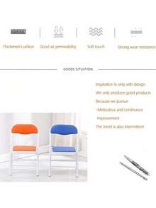 1 Pieza Silla Plegable Acolchada Tapizada de Niñ@s, Silla De Evento para Dormitorio De Niñ@s Sillas Plegables, Asiento De Comedor Acolchado Portátil Sin Brazos para Sala De Estar Interior y Comedor, - Blanco - Ver 4