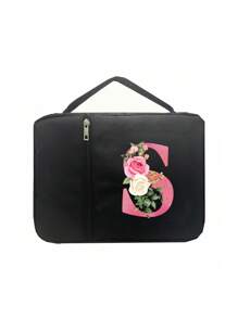 1 Stück Bibeltasche, Initialdruck, Bibelhülle, Bibelhalter, Trageorganizer, mit Reißverschluss und Taschen für Bibel in Standardgröße, für Bibelstudium, Cover für Bibel, Florale Bibelhülle mit Griff, Tasche für Bibel, perfekt für Bibelstudium von Erwachsenen Frauen Männern (schwarz) (Reißverschlussposition zufällig) - Schwarz - Übersicht 36