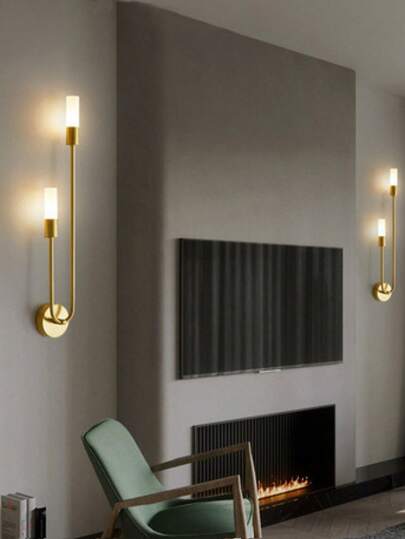 Moderne Indoor Wand Lamp G9 Golden Zwart le Shaped Lighting Fixture Bedroom Staircase Balcony (Light Bulb Not Included) view 4