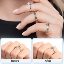 8 Pcs  Ring Sizers For Loose Rings - 8-Pack Easy-Clip Ring Size Adjuster For 1-10 Mm Band Widths - Ring Guards For Women And Men - White - View 6