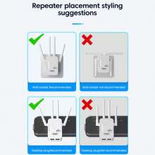 WiFi 中继器信号放大器路由器扩展器信号增强器长距离放大器带以太网端口双网络接口互联网无线中继器适用于家庭蜂窝通信放大器带以太网端口