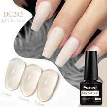 6入組7ML果凍指甲凝膠，透明夏日色彩裸粉半永久性清漆，可浸泡UV LED指甲凝膠，美甲美妝DIY沙龍在家禮物適用於女性 - 彩色 - 查看 4