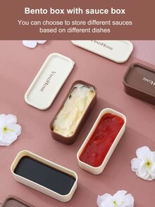 WORTHBUY 隨身攜帶雙層便當盒套裝，附餐具和保溫袋，可微波加熱的水果沙拉食物盒，適用於學生和上班族 - 彩色 - 查看 6