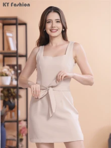 Women Dresses - Màu be - Xem 3