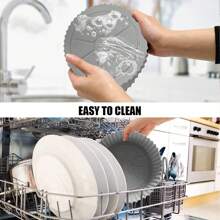 1pc/2pcs/3pcs Reusable Silicone Air Fryer Pot, Organic Silicone Air Fryer Liner, Air Fryer Accessories, Kitchen Supplies Replacement For One-Time Baking Mat Paper Liner, Compatible With Nin-Ja Dual DZ201 Foodi Air Fryer (Grey)