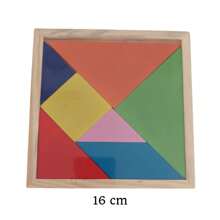 Kit 5 Tangram Madera Juego Material Didáctico 16cm - Multicolor - Ver 3