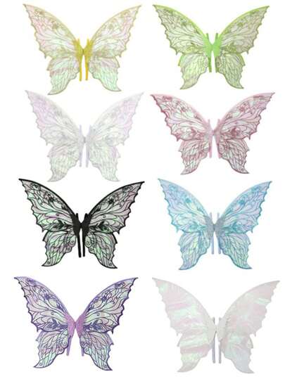 1pc Gold Foil Butterfly Fairy Wings COS Dress Up Holiday Party Costume Ball Performance Props, Ideal Choice For Gifts Halloween
