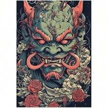 1入組恐怖海報古代神秘生物帆布油畫壁畫客廳家居裝飾無框