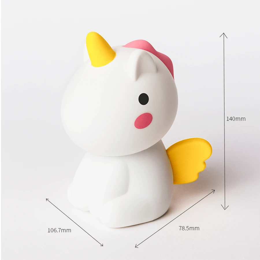 1pc Unicorn Night Light, Cute Unicorn Silicone LED Light, Colorful