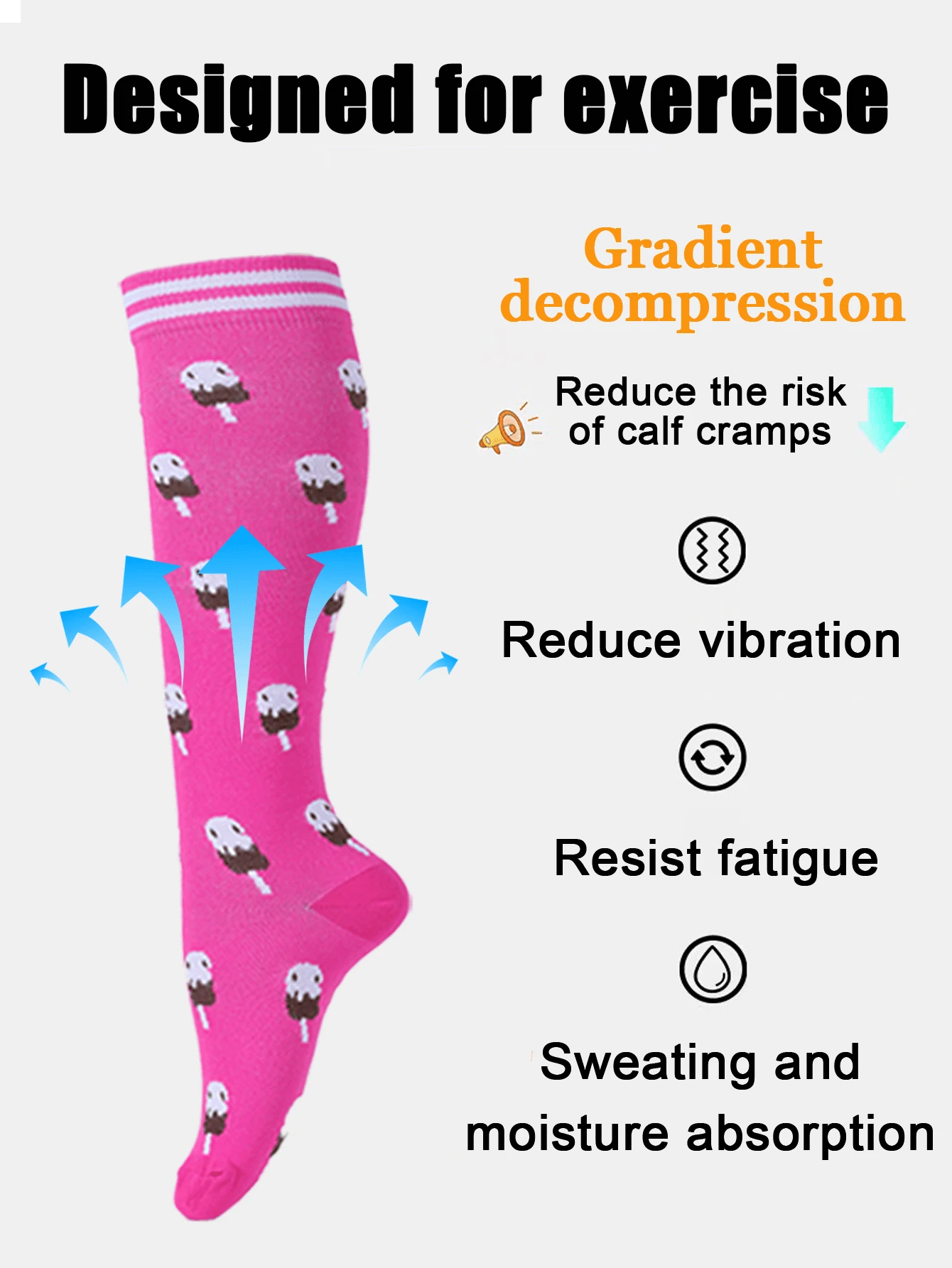 6 Pairs Copper Wellow Compression Socks Gift Women Men 1515 Mmhg Knee