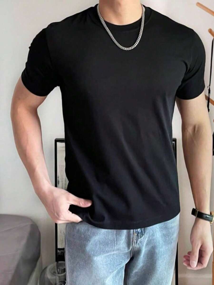 Men T-Shirts - 黑色 - 查看 1