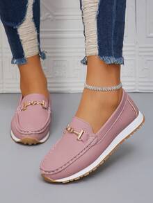 Shoes For Women, Solid Color Daily Commute Flat Shoes - Purple - View 4