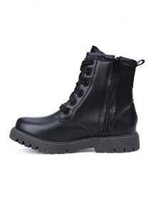 Bota Infantil Coturno Feminino Preto Menina Fashion