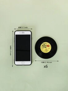 創意復古CD唱片杯墊，可用於咖啡/茶杯，隨機顏色 - 彩色 - 查看 3