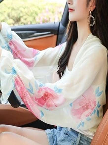 1pc Women's Chiffon Shawl, Sunscreen Cape Shawl, Cycling & Driving & Outdoor Protective Sleeves Cardigan For Summer Casual - Multicolor - View 25