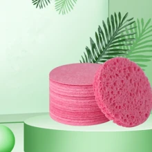 Bộ 50 Đóng Hộp Mặt Bọt Biển Nén Mặt Bọt Biển Tự Nhiên Miếng Bọt Biển Rửa Mặt Làm Sạch Trang Điểm Puff - Hồng - Xem 11