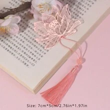 1pc Metal Vein Bookmark Replicating Classic Art Hollow Lotus Gift Bookmark,School Supplies,Back To School - Multicolor - View 8