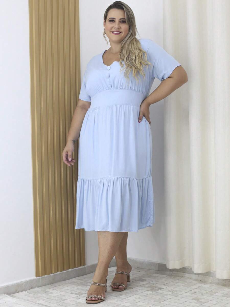 Women Dresses - 淺藍色 - 查看 1