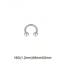 16G G23 Titanium Septum Nose Rings For Men Women Horseshoe Septum Ring Seamless Hoop Cartilage Helix Daith Tragus Piercing Jewelry 6MM 8MM 10MM - Silver - View 10