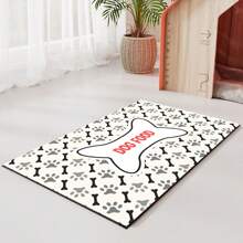 1入寵物進食墊，有骨頭和爪印的吸水寵物食物墊，防滑速乾狗用水碗墊，寵物用品狗狗餐墊，適用於喜歡亂搞的寵物 - 彩色 - 查看 11