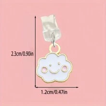 Mobile Phone Dust Plug White Cloud Shaped Alloy Pendant Decor Accessory, Charging Port Cover
