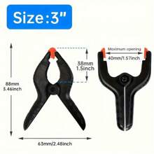 1PC 3 Inch Spring Clips, Professional Plastic Small Spring Clips Heavy Duty Clips Crafts Or Plastic Clips For Backdrop Stands, Photography, Office Gardening, Neck, Neck And Fixing - 3inch - View 13