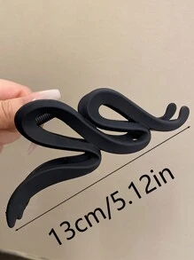 3 件女士波浪形发夹，黑色、卡其色和棕色，13 厘米/5.12 英寸大号，轻质塑料材质，时尚百搭，优雅简约风格，纯色发夹，适合日常佩戴、户外休闲派对、通勤、度假、发型设计、洗脸、淋浴、化妆、搭配衣服和配饰、发饰装饰爪夹发夹发夹发夹发夹接发夹，学校用品，学院秋冬女士发饰 - 彩色 - 查看 5