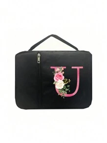 1 Stück Bibeltasche, Initialdruck, Bibelhülle, Bibelhalter, Trageorganizer, mit Reißverschluss und Taschen für Bibel in Standardgröße, für Bibelstudium, Cover für Bibel, Florale Bibelhülle mit Griff, Tasche für Bibel, perfekt für Bibelstudium von Erwachsenen Frauen Männern (schwarz) (Reißverschlussposition zufällig) - Schwarz - Übersicht 12