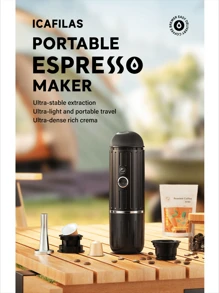 1pc USB-Powered Type-C Charging Portable Coffee Machine With Powder And Heating Function, 80ML Capacity, Fast & Easy To Clean, Suitable For Home, Office, Camping And Outdoor Use. - Black - View 2