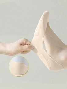 1 Pair Soft Invisible Low Vamp Anti-Slip Comfortable Insoles For Women Men Sneakers Shoes, Casual Shoes, Winter Gift Ideas - Beige - View 5