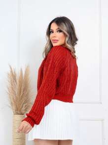 Women Sweaters - 紅色 - 查看 2