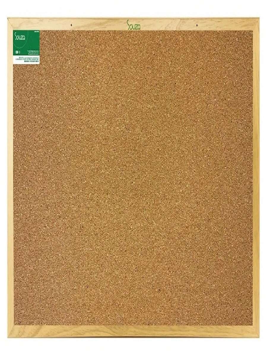 Quadro De Aviso Cortiça Moldura Madeira - 40x30cm - Mural - Marrom - Visão 1