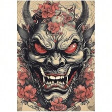 1入組恐怖海報古代神秘生物帆布油畫壁畫客廳家居裝飾無框