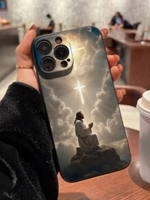 Plain Edge Precision Hole Jesus Cross Painted Anti-Shock Phone Case Compatible With IPhone P14 Pro Max, 3D P13 Cartoon P11 Painted P12 Anti-Shock XR Cartoon 78GES2 Case, XS, P15 Samsung A03s, A03core, A04, A12, A13, A14, A21s, A22, A23, A24, A32, A33a34, A5 A51A52, A53, A54, A71, A72, A73, S20FE, S21, S22, And Xiaomi/Redmi Series Redmi 9, Redmi 9a, Redmi 10a, Redmi 10c, Redmi Note9, Redmi Note10, Redmi Note11, Redmi Note12, Redmi 12, And Redmi 12c