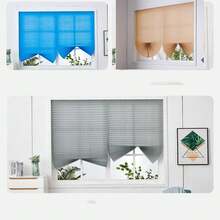 Creative Blackout Darkening Pleated Window Shade Blinds Balcony Portable Blinds Bedroom Apartment Home Living Room Half Blackout Curtain - Multicolor - View 8