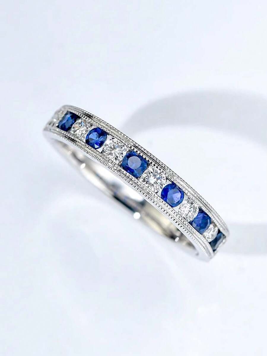Alliance / Bague De Mariage En Argent 925 - Sertie Zirconium Cubique, Taille 51, Neuve Avec étiquette