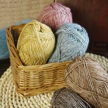 1 件 50 克超柔软手工编织纱线，中等厚度混合纱线，用于编织毛衣、围巾、毛毯、玩偶 - 淡紫色 - 查看 3