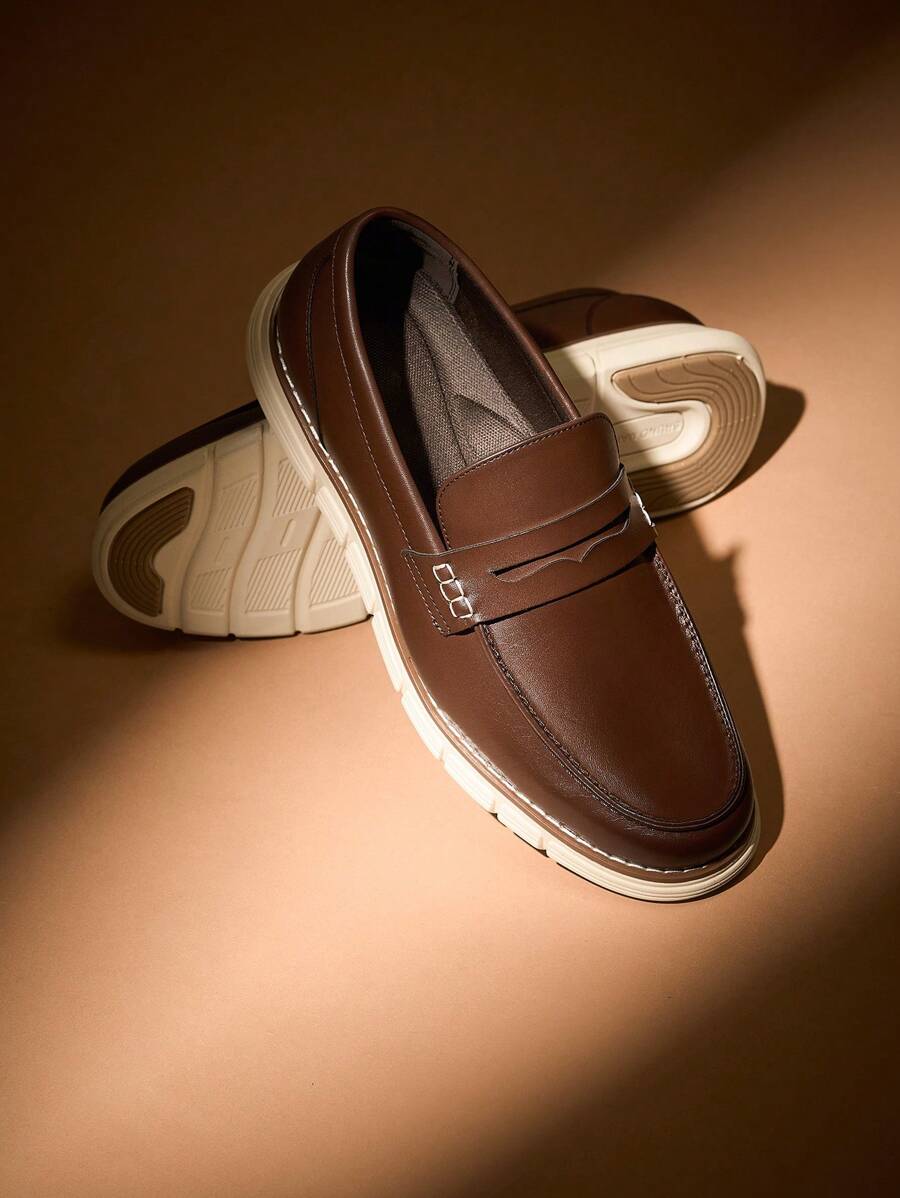 Men's Casual Dress Shoes Slip-On Lightweight Penny Loafers - Nâu sẫm - Xem 1