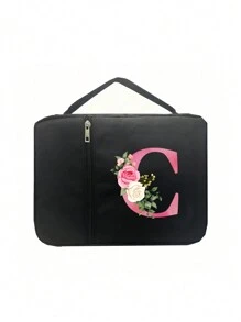 1 Stück Bibeltasche, Initialdruck, Bibelhülle, Bibelhalter, Trageorganizer, mit Reißverschluss und Taschen für Bibel in Standardgröße, für Bibelstudium, Cover für Bibel, Florale Bibelhülle mit Griff, Tasche für Bibel, perfekt für Bibelstudium von Erwachsenen Frauen Männern (schwarz) (Reißverschlussposition zufällig) - Schwarz - Übersicht 22