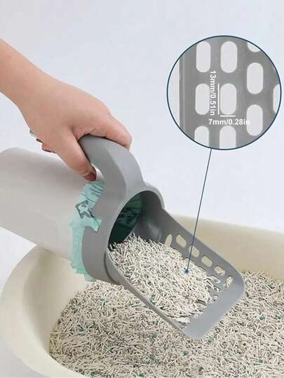 1pc Integrated Cat Litter Shovel Set, Pet Pooper Scooper With Removable Waste Bag