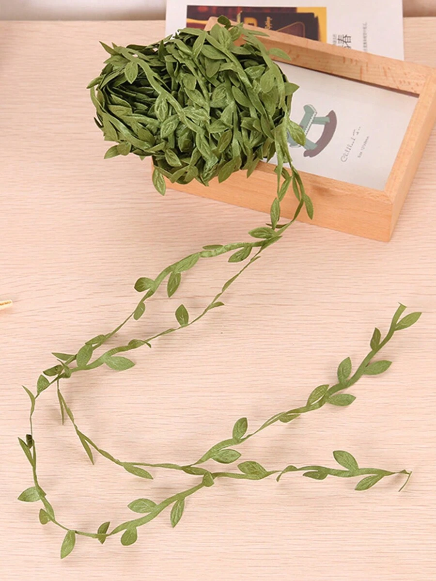 1pc Artificial Green Willow Wreath Decoration, DIY Material For Handmade Wreath Weaving - Vine Ribbon - View 1