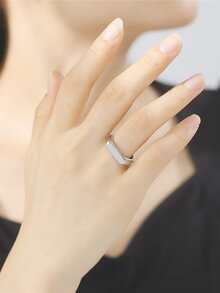 One Stainless Steel Customized Ring With Name And Date, Personalized Couple Rings As Anniversary Gift For Friends, Men Or Women - Silver - View 5