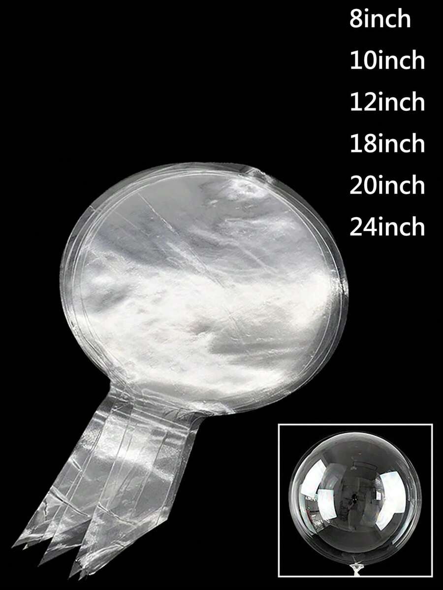 10 Peças Balão Bobo Transparente de 8-36 Polegadas, Balão Inflável de Ar e Hélio Transparente para Decoração de Casamento, Aniversário, Festa e Chá de Bebê - Transparente - Visão 1