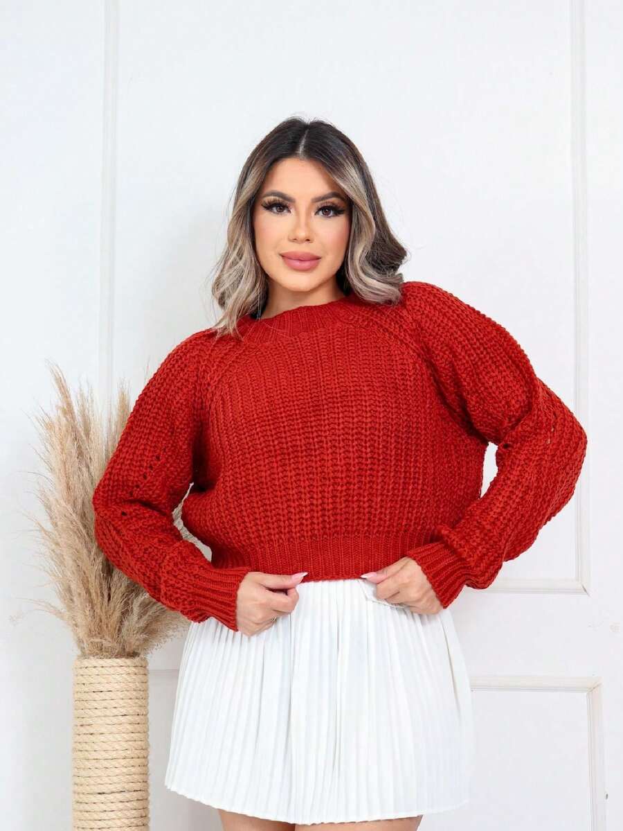 Women Sweaters - 紅色 - 查看 1